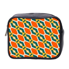 Chains And Squares Pattern Mini Toiletries Bag (two Sides) by LalyLauraFLM