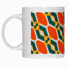 Chains And Squares Pattern White Mug by LalyLauraFLM