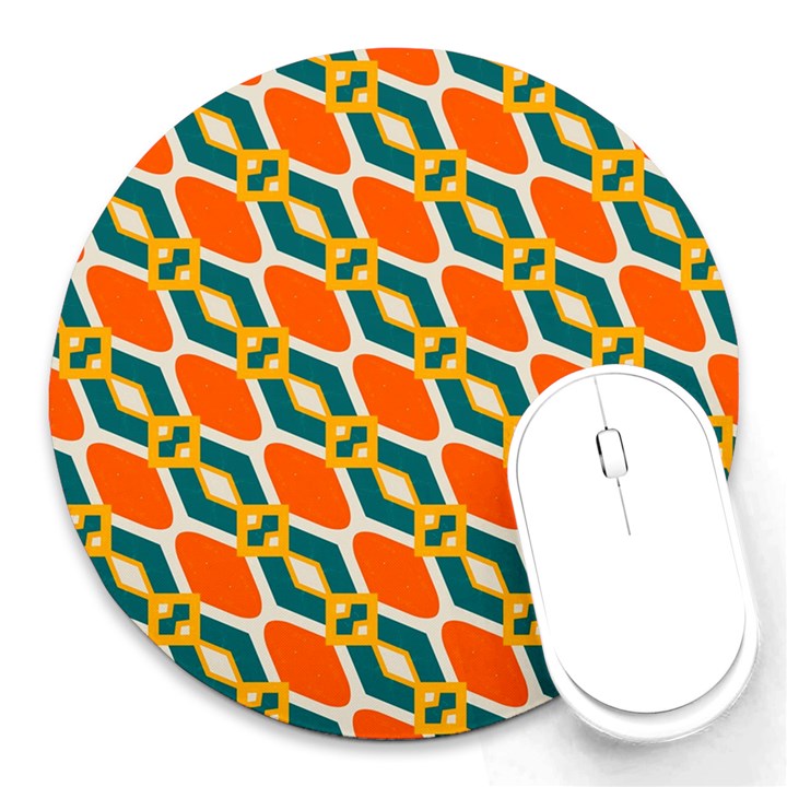 Chains and squares pattern 			Round Mousepad