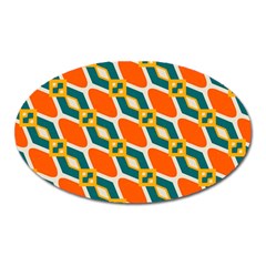 Chains And Squares Pattern 			magnet (oval) by LalyLauraFLM