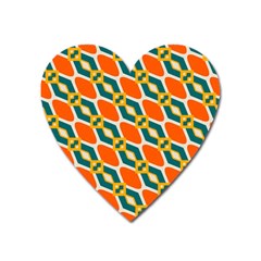 Chains And Squares Pattern 			magnet (heart) by LalyLauraFLM