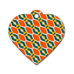 Chains And Squares Pattern 			dog Tag Heart (one Side) by LalyLauraFLM