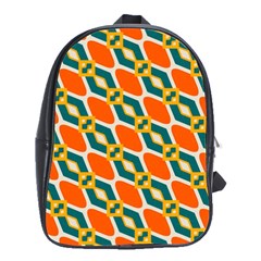 Chains And Squares Pattern 			school Bag (large) by LalyLauraFLM