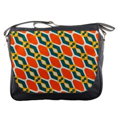 Chains And Squares Pattern 			messenger Bag by LalyLauraFLM