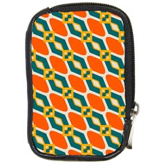 Chains And Squares Pattern 			compact Camera Leather Case by LalyLauraFLM