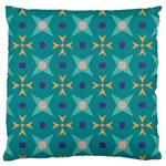 Flowers and stars pattern   	Large Flano Cushion Case (Two Sides) Front