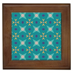 Flowers And Stars Pattern   			framed Tile by LalyLauraFLM