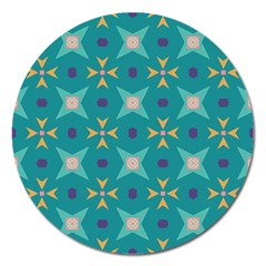 Flowers And Stars Pattern   			magnet 5  (round) by LalyLauraFLM