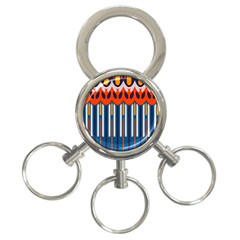 Textured Shapes In Retro Colors    			3-ring Key Chain by LalyLauraFLM