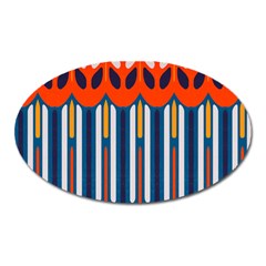 Textured Shapes In Retro Colors    			magnet (oval) by LalyLauraFLM