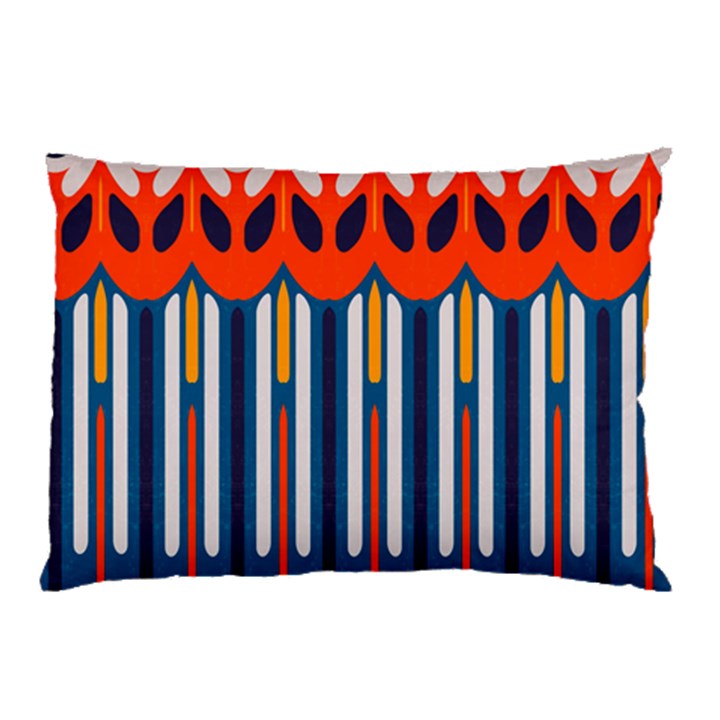 Textured shapes in retro colors    			Pillow Case