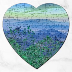 Fantasy Landscape Photo Collage Jigsaw Puzzle (heart) by dflcprints