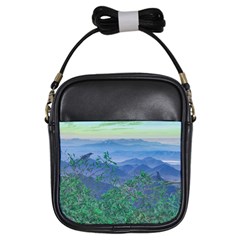 Fantasy Landscape Photo Collage Girls Sling Bags by dflcprints