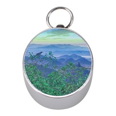 Fantasy Landscape Photo Collage Mini Silver Compasses by dflcprints