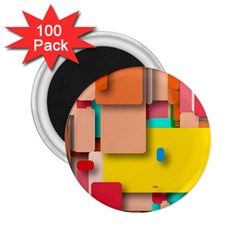 Rounded Rectangles 2 25  Magnets (100 Pack)  by hennigdesign