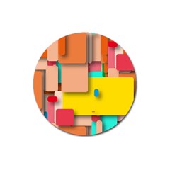 Rounded Rectangles Magnet 3  (round) by hennigdesign