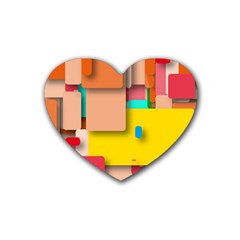 Rounded Rectangles Rubber Coaster (heart) 