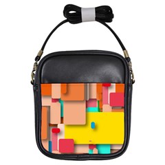 Rounded Rectangles Girls Sling Bags by hennigdesign