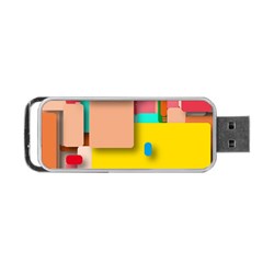 Rounded Rectangles Portable Usb Flash (one Side) by hennigdesign