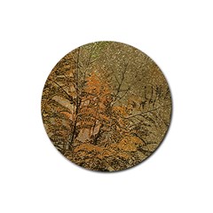 Floral Grunge Rubber Round Coaster (4 Pack)  by dflcprints