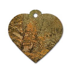 Floral Grunge Dog Tag Heart (two Sides) by dflcprints