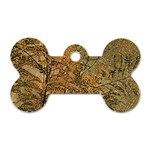 Floral Grunge Dog Tag Bone (Two Sides) Front