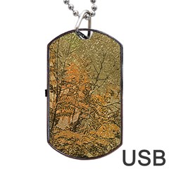 Floral Grunge Dog Tag Usb Flash (one Side) by dflcprints