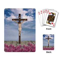 Jesus On The Cross Illustration Playing Card by dflcprints