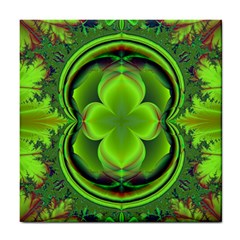 Green Clover Tile Coasters by Delasel