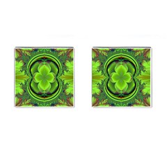 Green Clover Cufflinks (square) by Delasel