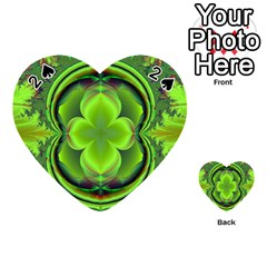 Green Clover Playing Cards 54 (heart)  by Delasel