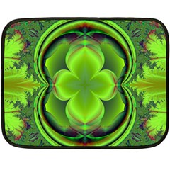 Green Clover Double Sided Fleece Blanket (mini)  by Delasel