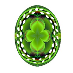 Green Clover Ornament (oval Filigree) 