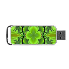 Green Clover Portable Usb Flash (one Side) by Delasel