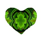 Green Clover Standard 16  Premium Heart Shape Cushions Front