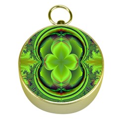 Green Clover Gold Compasses by Delasel