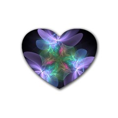 Ethereal Flowers Rubber Coaster (heart) 