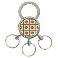 Shapes In Squares Pattern 			3-ring Key Chain by LalyLauraFLM