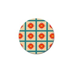 Shapes In Squares Pattern 			golf Ball Marker by LalyLauraFLM