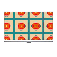 Shapes In Squares Pattern 			business Card Holder by LalyLauraFLM