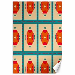 Shapes In Squares Pattern 			canvas 24  X 36  by LalyLauraFLM