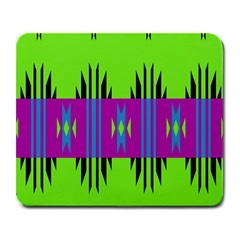 Tribal Shapes On A Green Background 			large Mousepad