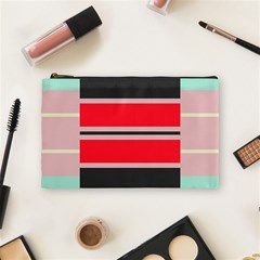 Rectangles In Retro Colors  Cosmetic Bag by LalyLauraFLM