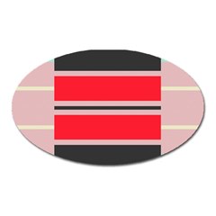 Rectangles In Retro Colors  			magnet (oval) by LalyLauraFLM