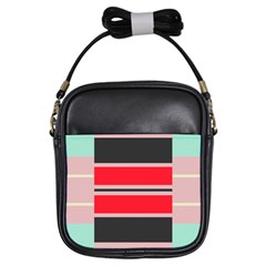 Rectangles In Retro Colors  			girls Sling Bag by LalyLauraFLM