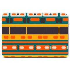 Rectangles In Retro Colors Texture 			large Doormat