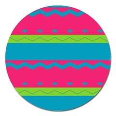 Chevrons And Stripes  			magnet 5  (round) by LalyLauraFLM