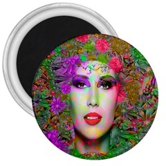 Flowers In Your Hair 3  Magnets by icarusismartdesigns