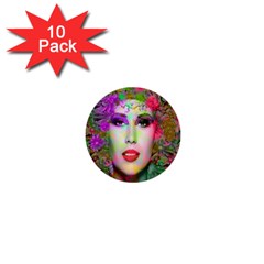 Flowers In Your Hair 1  Mini Buttons (10 Pack)  by icarusismartdesigns