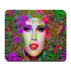 Flowers In Your Hair Large Mousepads by icarusismartdesigns